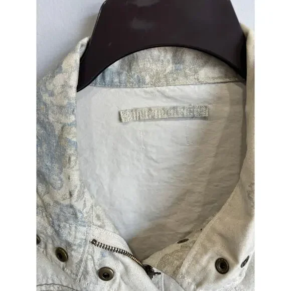 Chaps x Ralph Lauren Women's Cream Jacket with Blue Accents. Size L - Picture 3 of 6